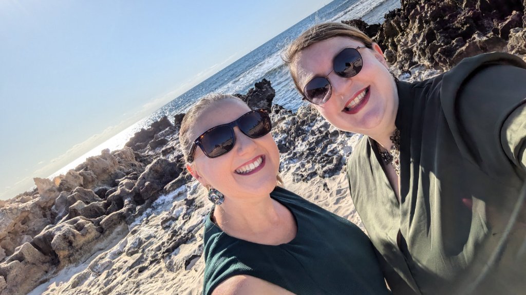 Christina and Ally, your celebrants, on a Perth beach